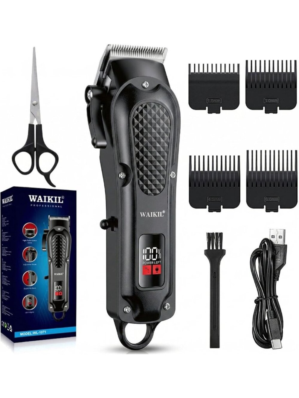 Cordless Professional Hair Clippers for Men - Rechargeable, Adjustable Blades